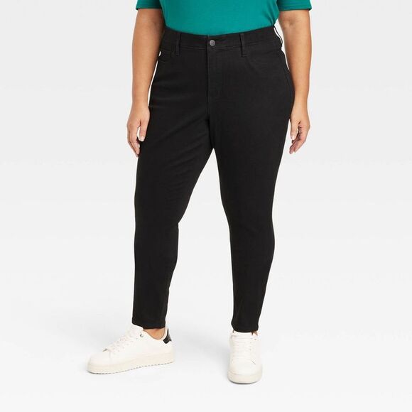 Ava & Viv -  Womens Plus High Rise Regular Fit Full S Black Denim - Picture 1 of 3